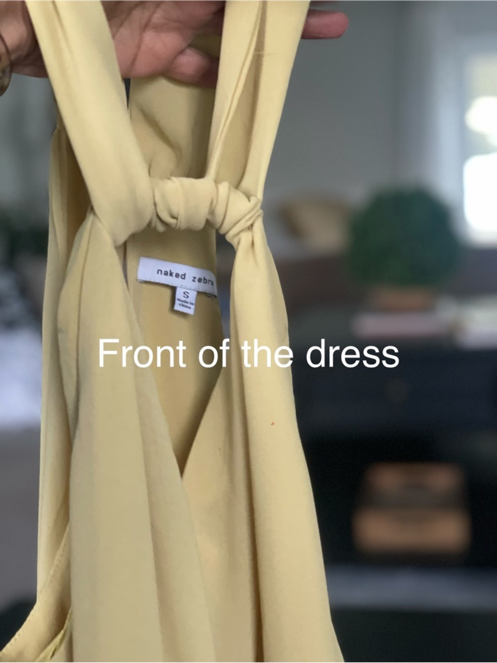 Naked Zebra Sleeveless Halter Dress in Mustard